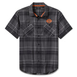 Harley-Davidson Men's TECH Coolmax Plaid Shirt - Asphalt & Black