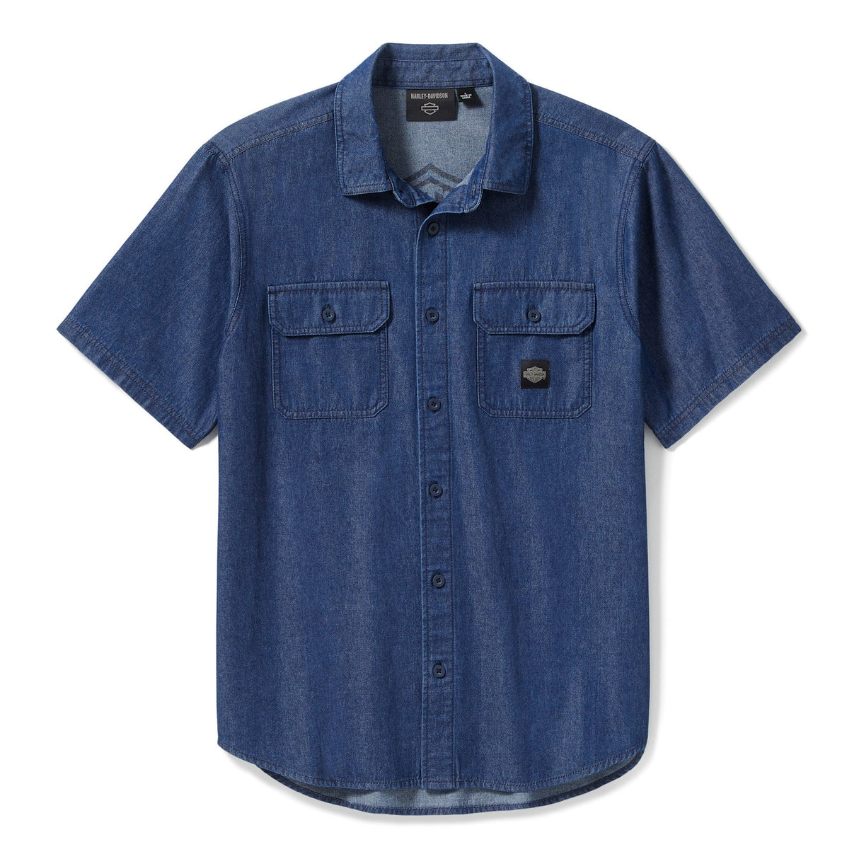 Harley-Davidson Men's Bar & Shield Chambray Shirt - Blue