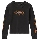 Harley-Davidson Women's Vintage Flames Knit Long Sleeve Top