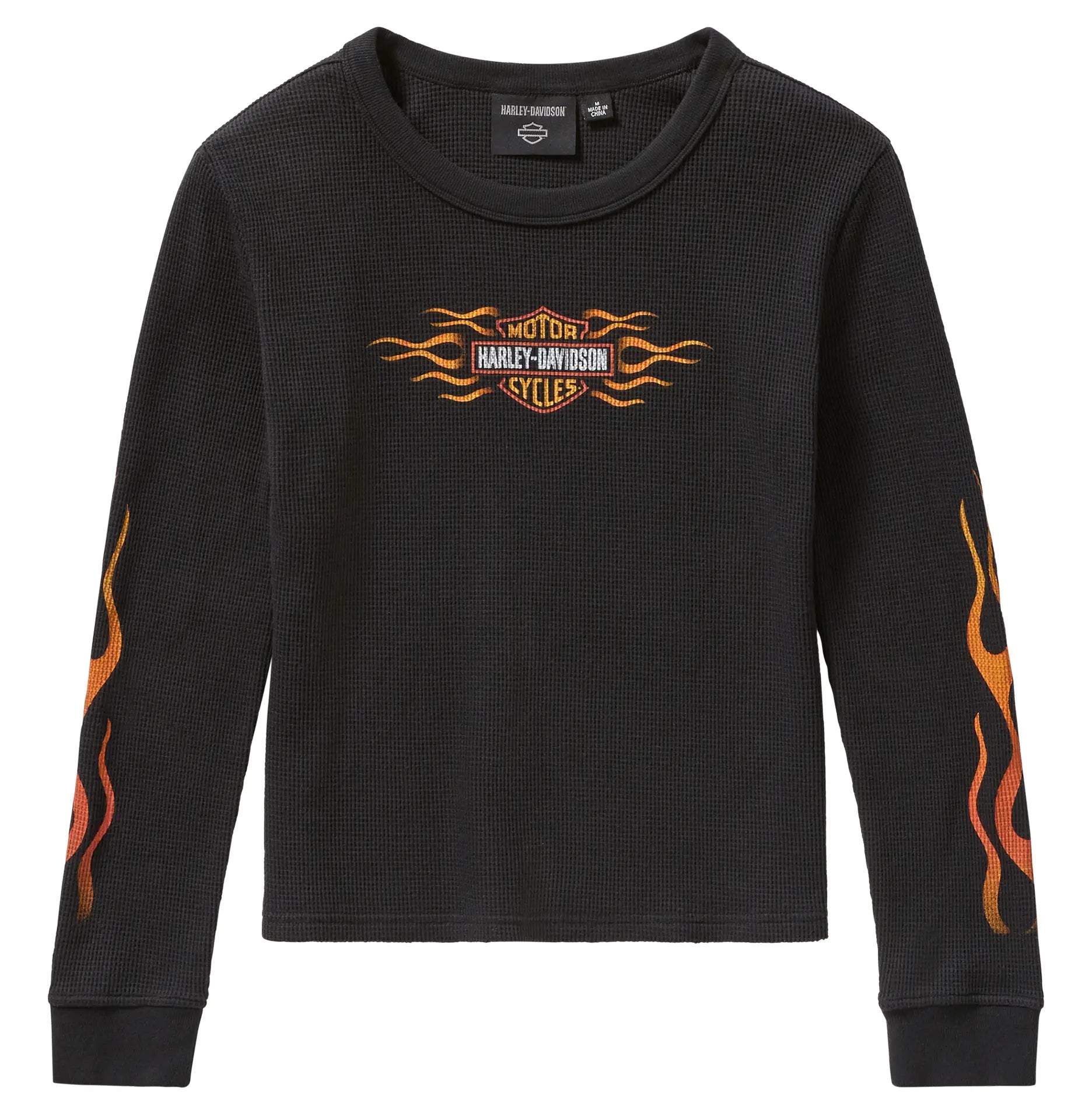 Harley-Davidson Women's Vintage Flames Knit Long Sleeve Top – V