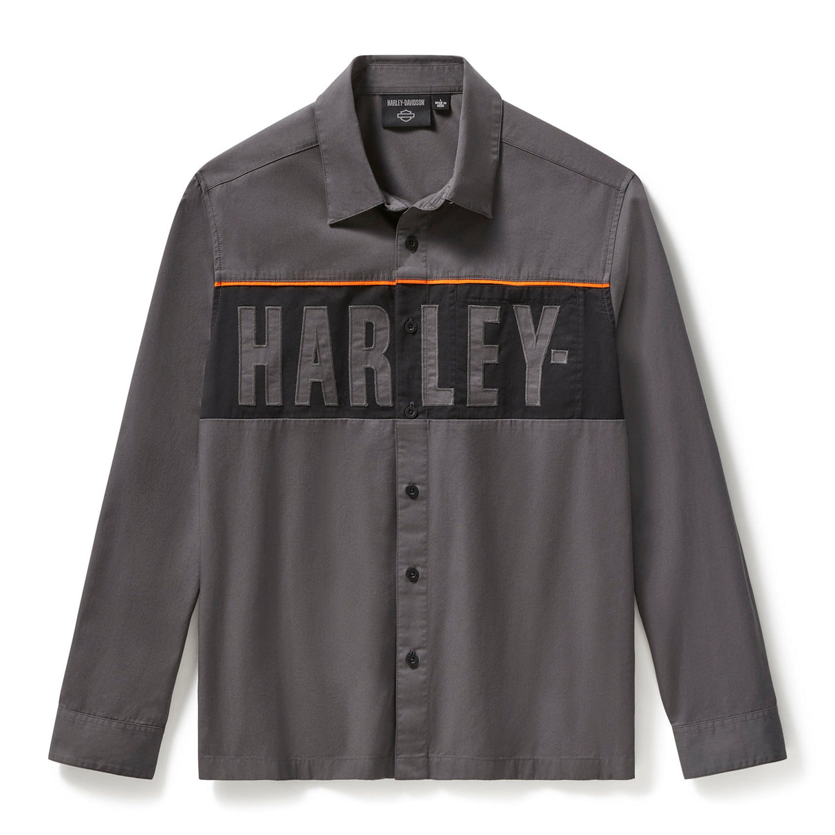 Harley-Davidson Men's Essential Long Sleeve Mechanics Shirt - Grey/Black