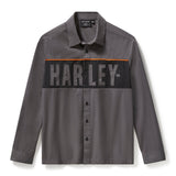 Harley-Davidson Men's Essential Long Sleeve Mechanics Shirt - Grey/Black