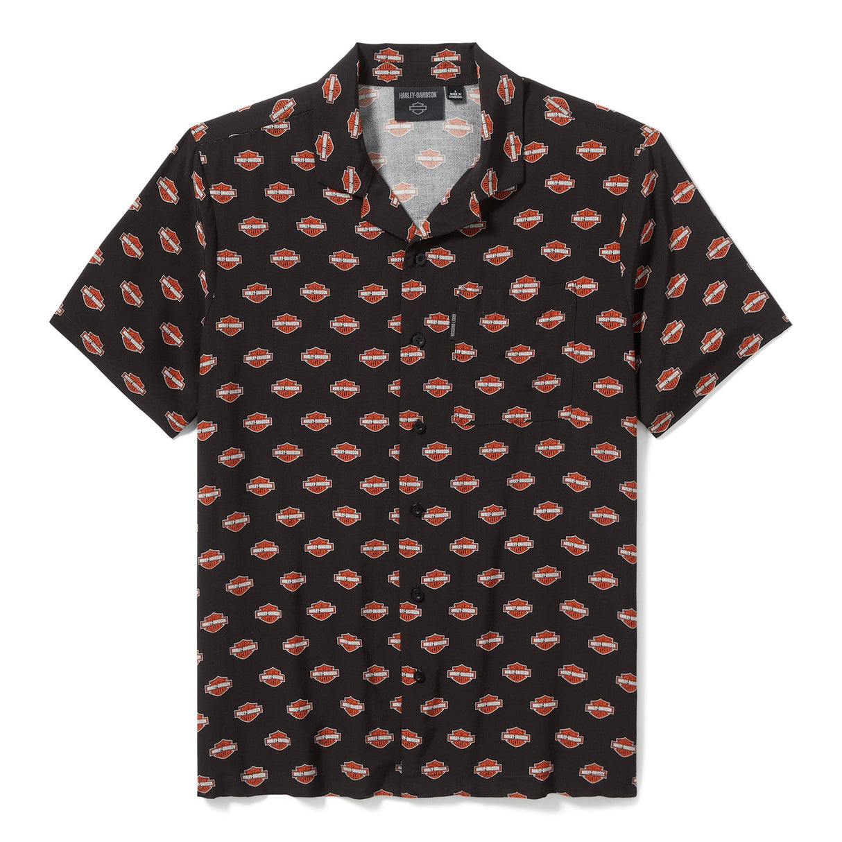 Harley-Davidson Men's Bar & Shield Aloha Shirt - Black