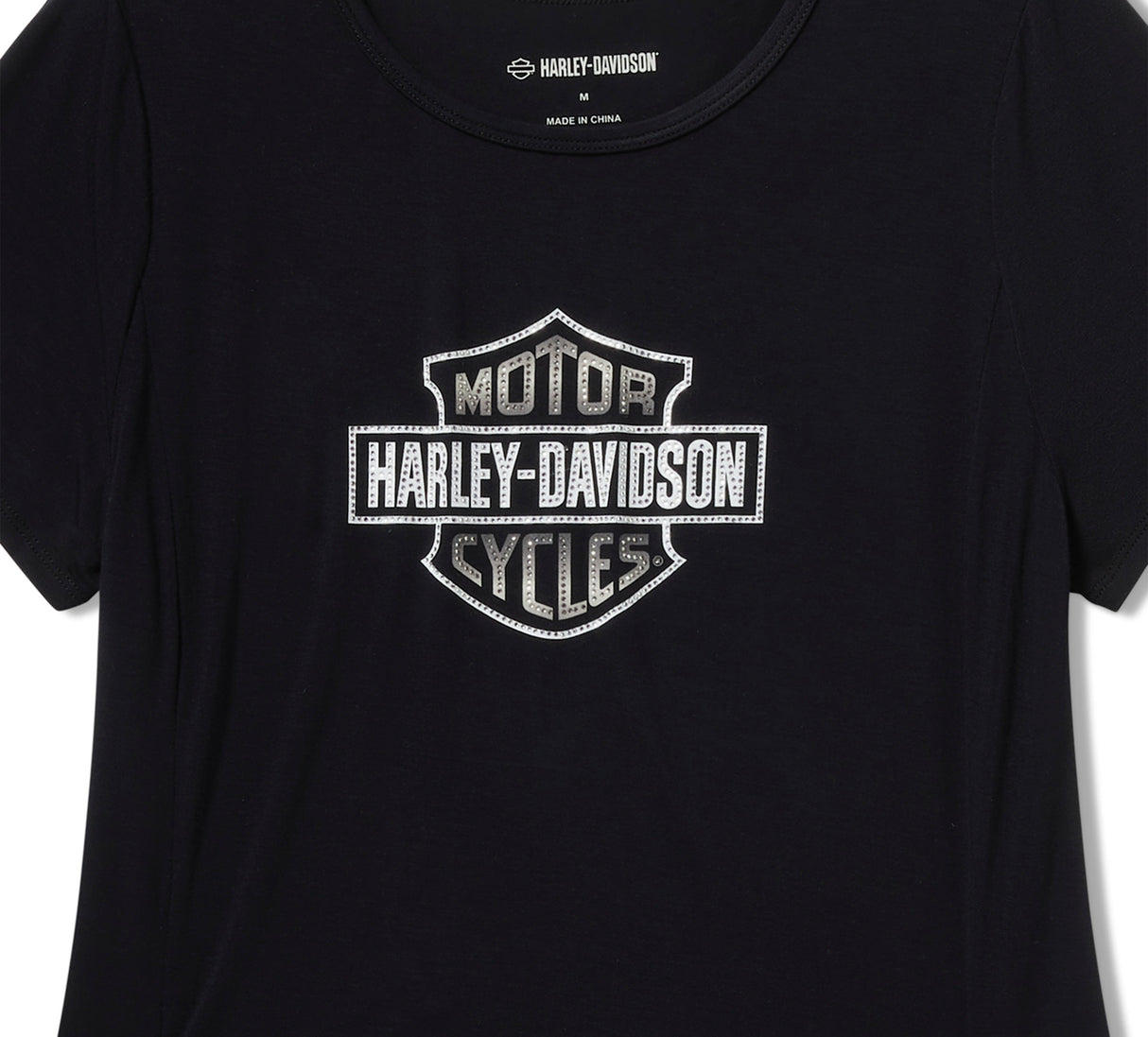 Harley-Davidson Women's Beveled Bar & Shield Bling Top - Black