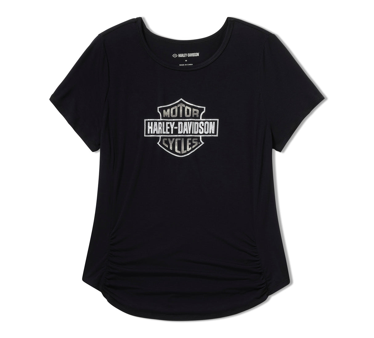 Harley-Davidson Women's Beveled Bar & Shield Bling Top - Black