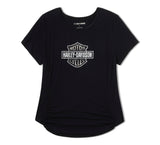 Harley-Davidson Women's Beveled Bar & Shield Bling Top - Black