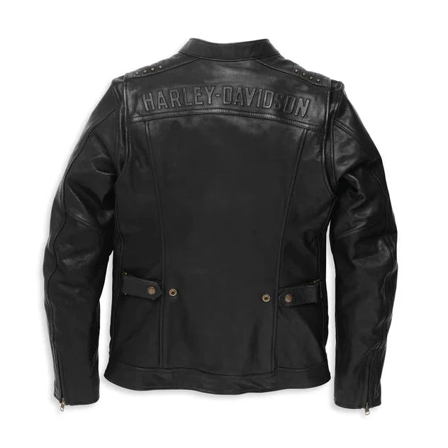 Banded collar moto jacket discount