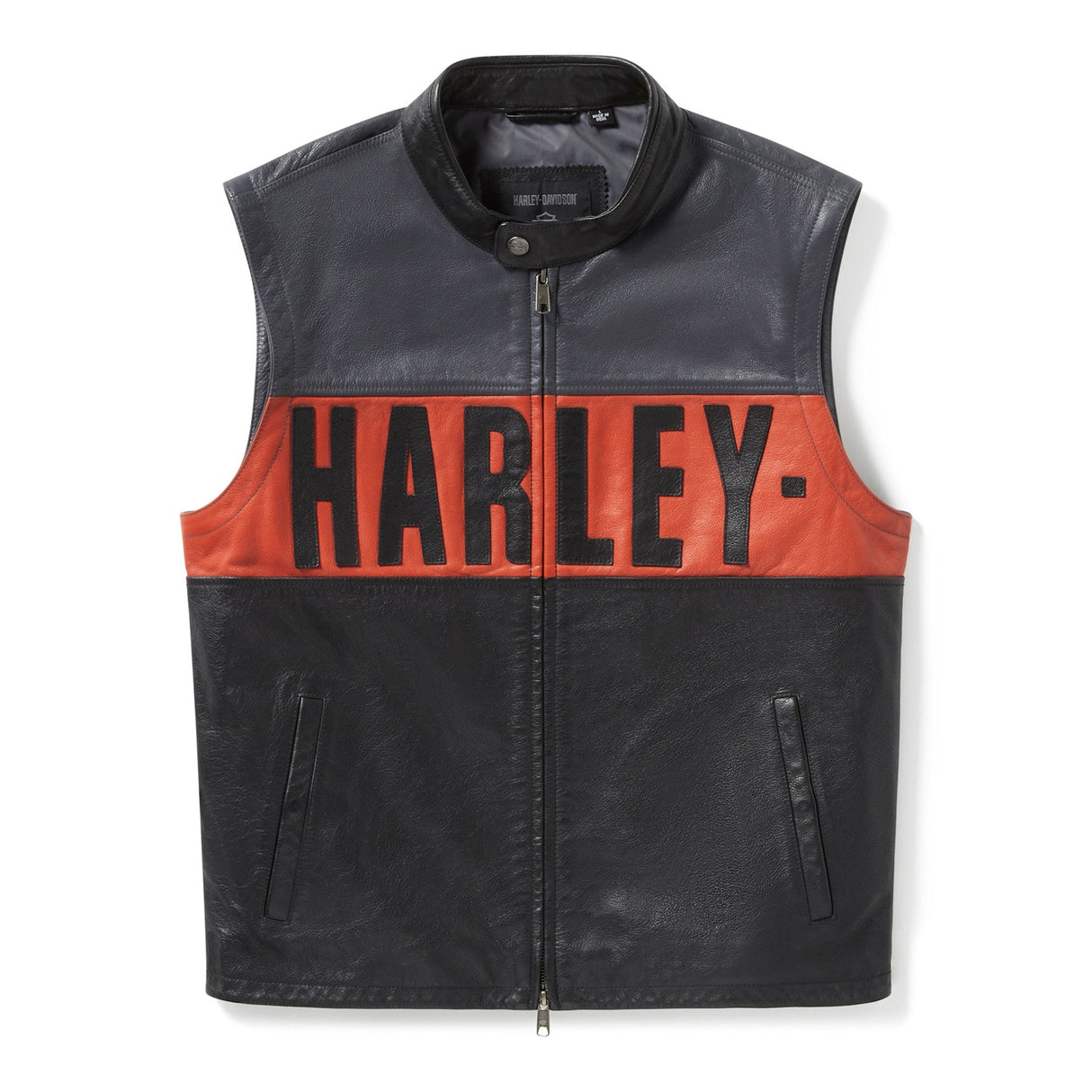 Harley-Davidson Men's Essential Convertible Leather Jacket - Black/Grey
