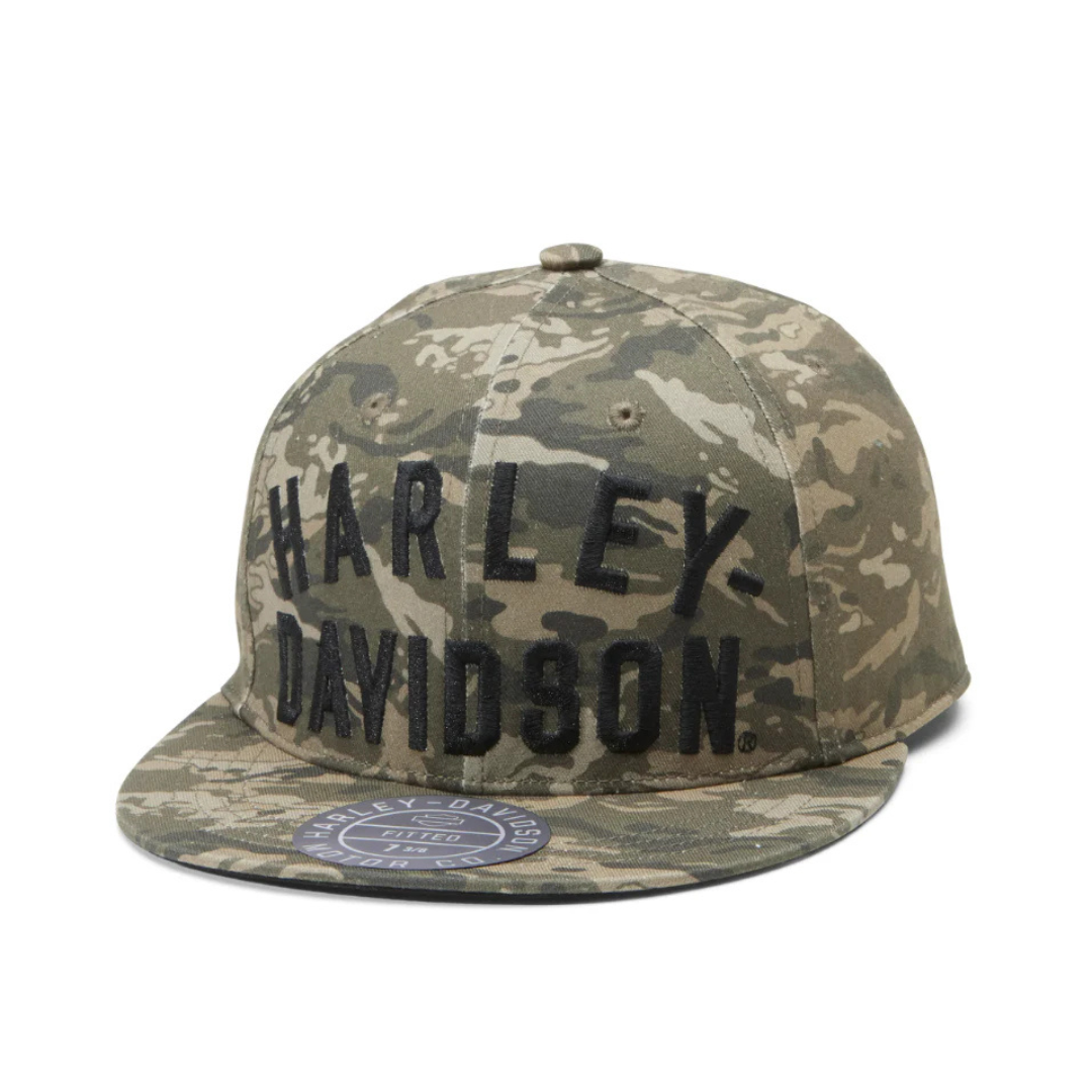 Camouflage Harley-Davidson cap on a white background