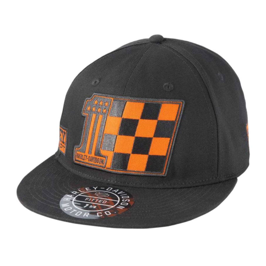 Harley-Davidson Men's Racer Victory Fitted Baseball Hat - Orange