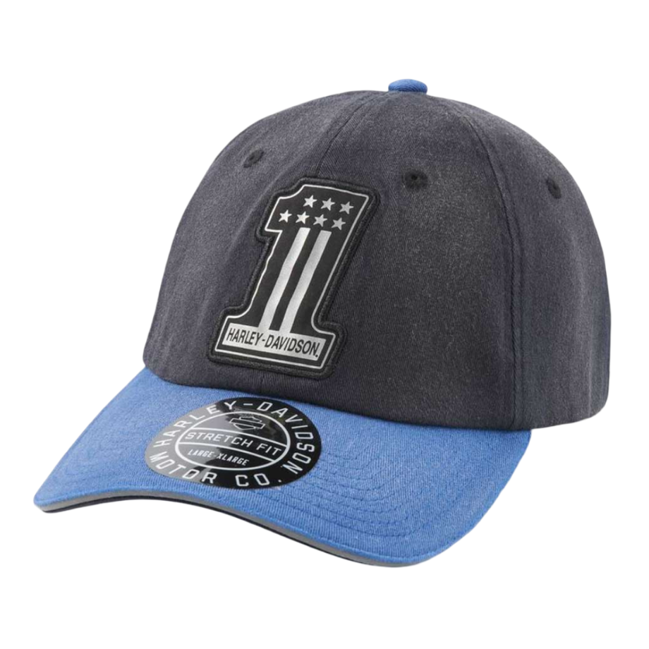 Harley-Davidson Men's  #1 Fitted Baseball Cap - Black/Blue