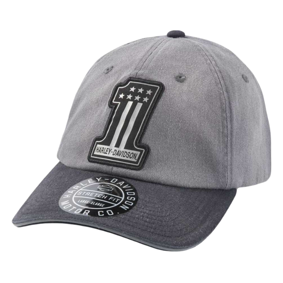 Harley-Davidson Men's  #1 Fitted Baseball Cap - Dark Grey