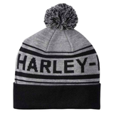 Harley-Davidson Men's Combustion Pom Knit Beanie Hat - Heather Grey