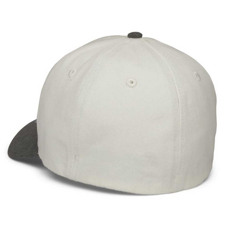 Gray baseball cap with black visor on a white background