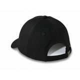 Black baseball cap on a white background