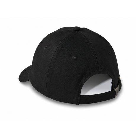Black baseball cap on a white background