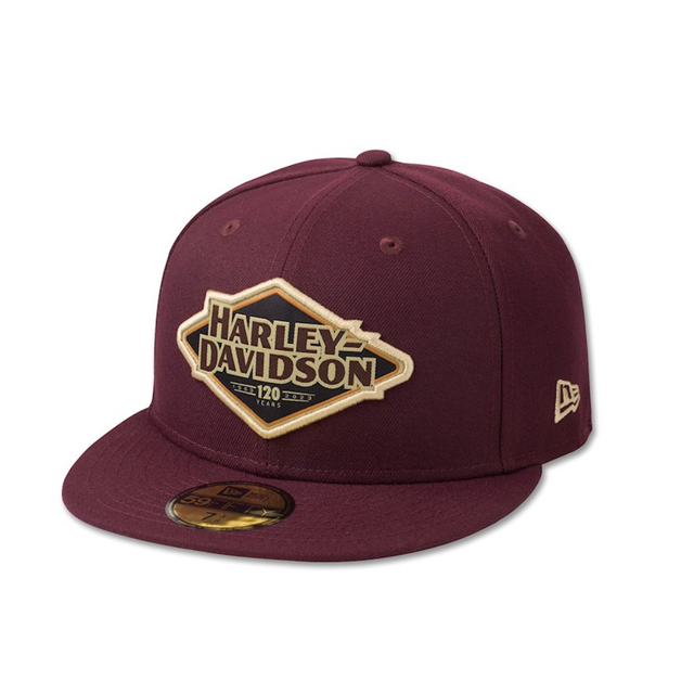 Maroon cap with Harley-Davidson logo on a white background