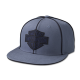 Gray Harley Davidson cap with black logo on a white background