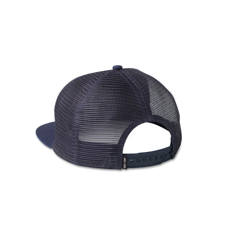 Navy blue mesh cap on a white background