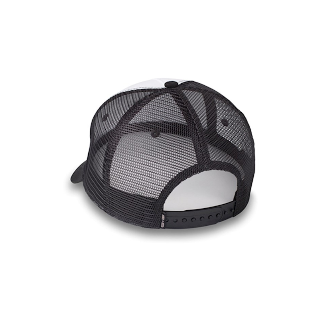 Black mesh cap on a white background