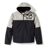 Harley Davidson jacket with skull design on a white background