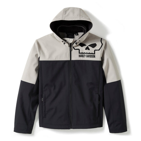 Harley Davidson jacket with skull design on a white background