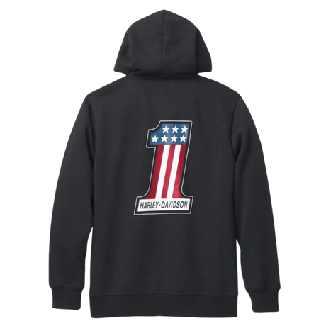 Harley-Davidson Men's #1 Race Graphic Zip Front Hoodie - Black