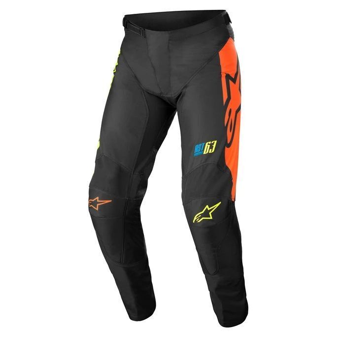 Alpinestars Kids' Racer Compass Pants - Black/Yelloe/Fluro Coral