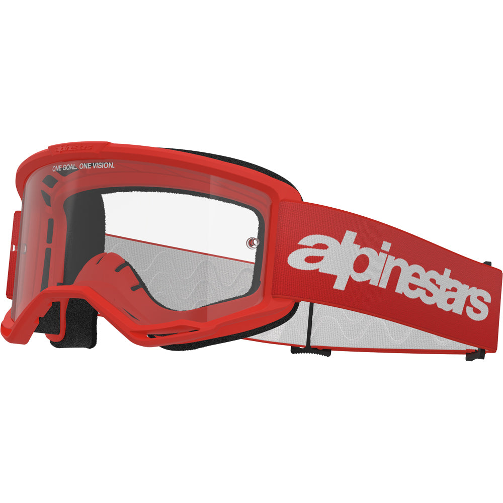 Alpinestars Vision 3 Wordmark Red Clear Goggles