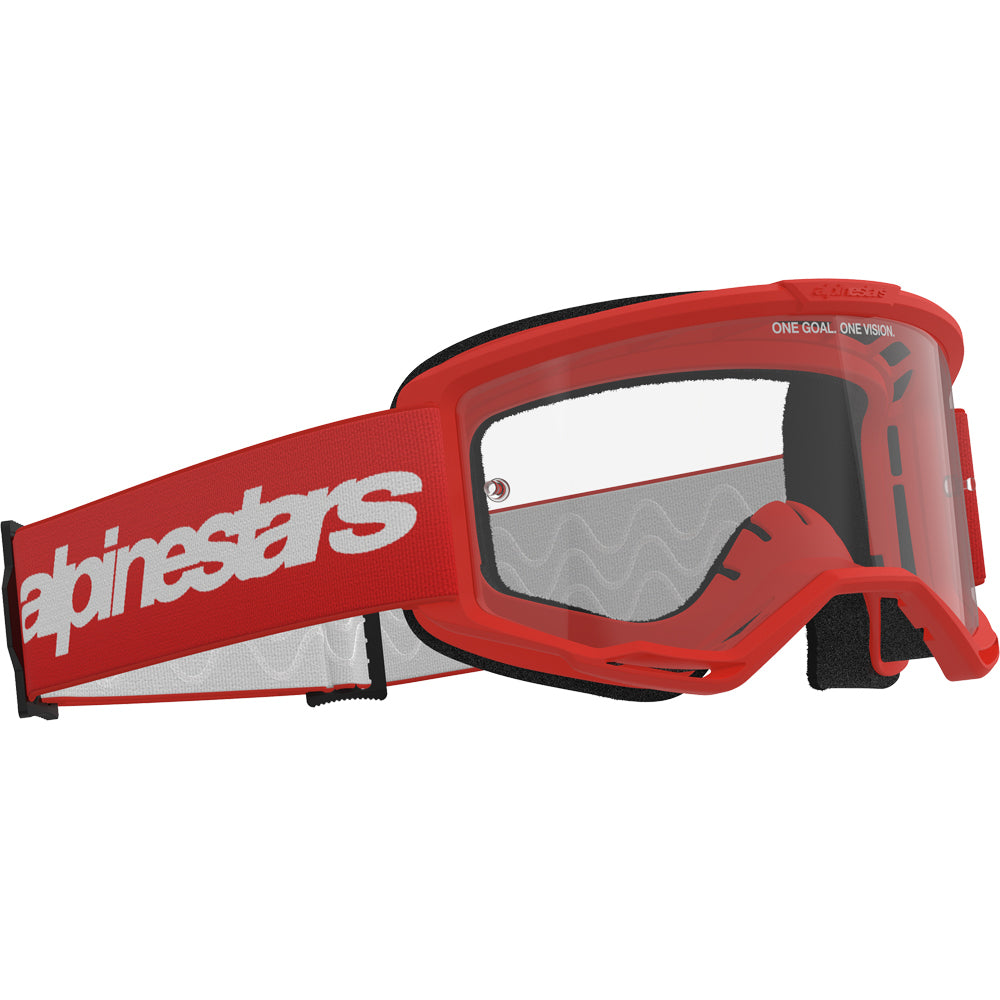 Alpinestars Vision 3 Wordmark Red Clear Goggles