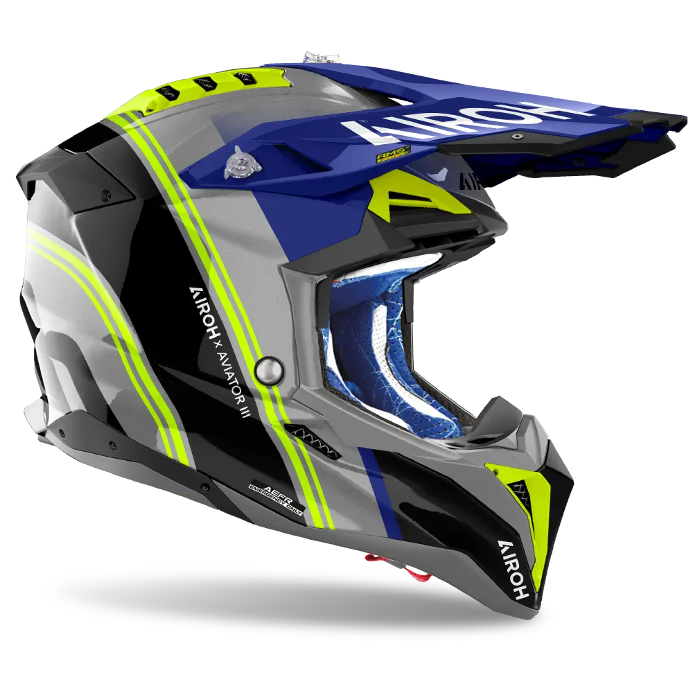 Airoh Aviator 3 Hima Helmet - Blue Gloss
