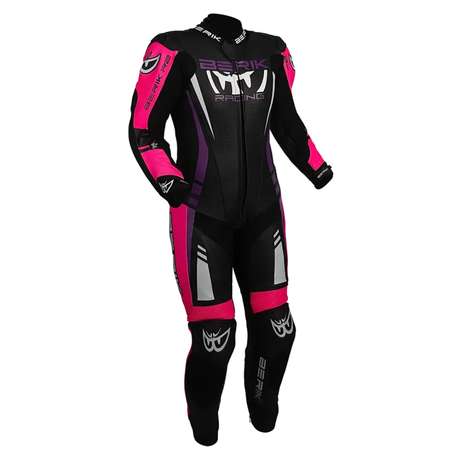 Black and pink racing suit with 'Beast Racing' branding on a white background