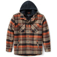 Plaid jacket with a hood on a white background