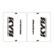 DRC Motion Front Fork Outer Decals- KYB 14 - Clear/Black/White