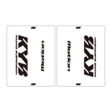 DRC Motion Front Fork Outer Decals- KYB 14 - Clear/Black/White