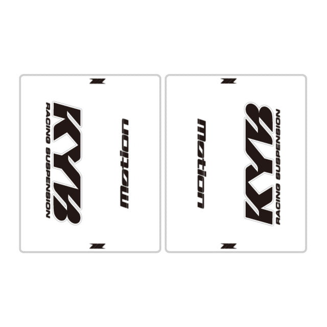 DRC Motion Front Fork Outer Decals- KYB 14 - Clear/Black/White