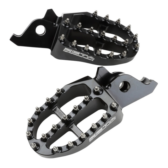 Zeta Aluminium Foot Pegs - Kawasaki KX250F / KX450F - Black