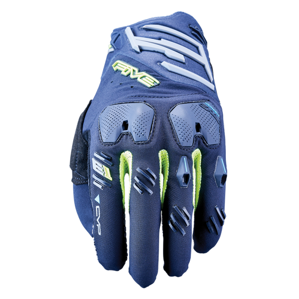 Five Men's E1 Enduro Gloves - Navy/Fluro Yellow