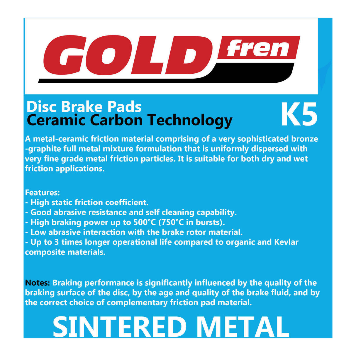 GOLDfren Brake Pads Off-Road Racing GF226 - K5 ( PR348 )