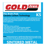 GOLDfren Brake Pads Off-Road Racing GF226 - K5 ( PR348 )