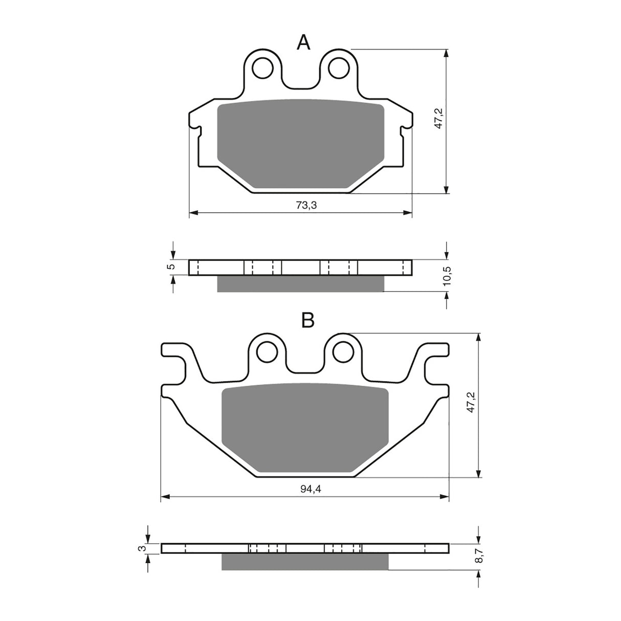 GOLDfren Brake Pads Off-Road Racing GF230 - K5 ( PR333 )
