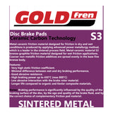 GOLDfren Brake Pads Sintered Sports GF292 - S3 ( PH323 )