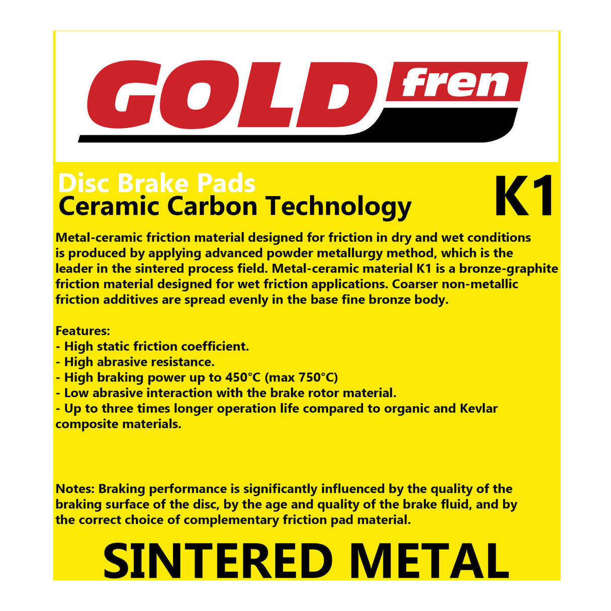 GOLDfren Brake Pads GF310 - K1