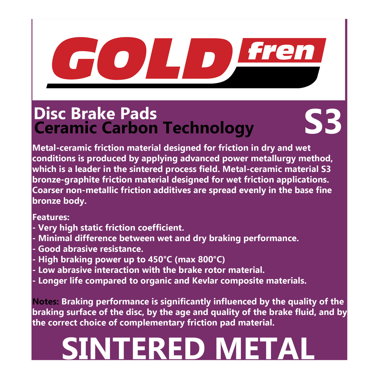 GOLDfren Brake Pads GF324 - S33