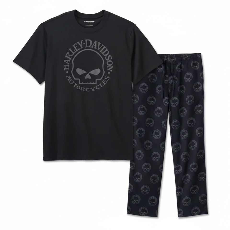 Harley-Davidson Men's Willie G Skull Short Sleeve Pajama Set