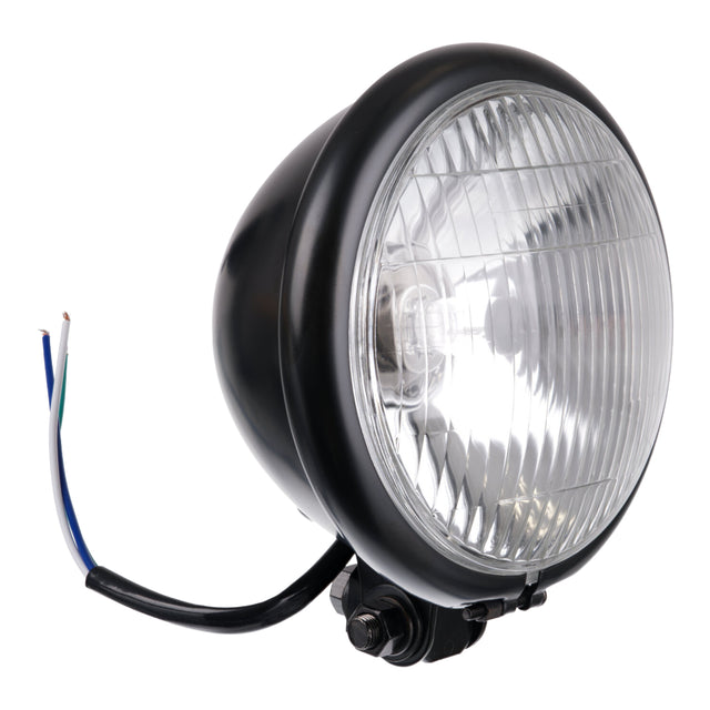 Whites Headlight Bates 5 3/4 Bottom Mount H4 60/55W Black