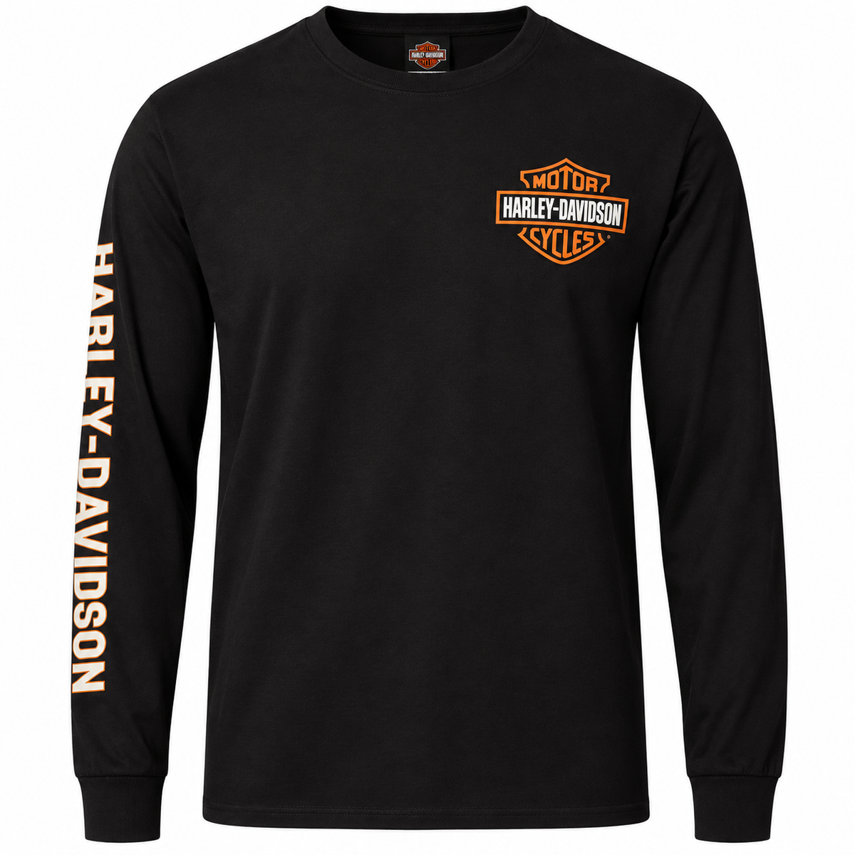 V-Twins x Harley-Davidson Men's Bar & Shield Long Sleeve T-Shirt - Black