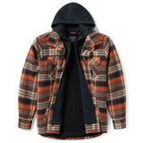 Plaid jacket with a hood on a white background