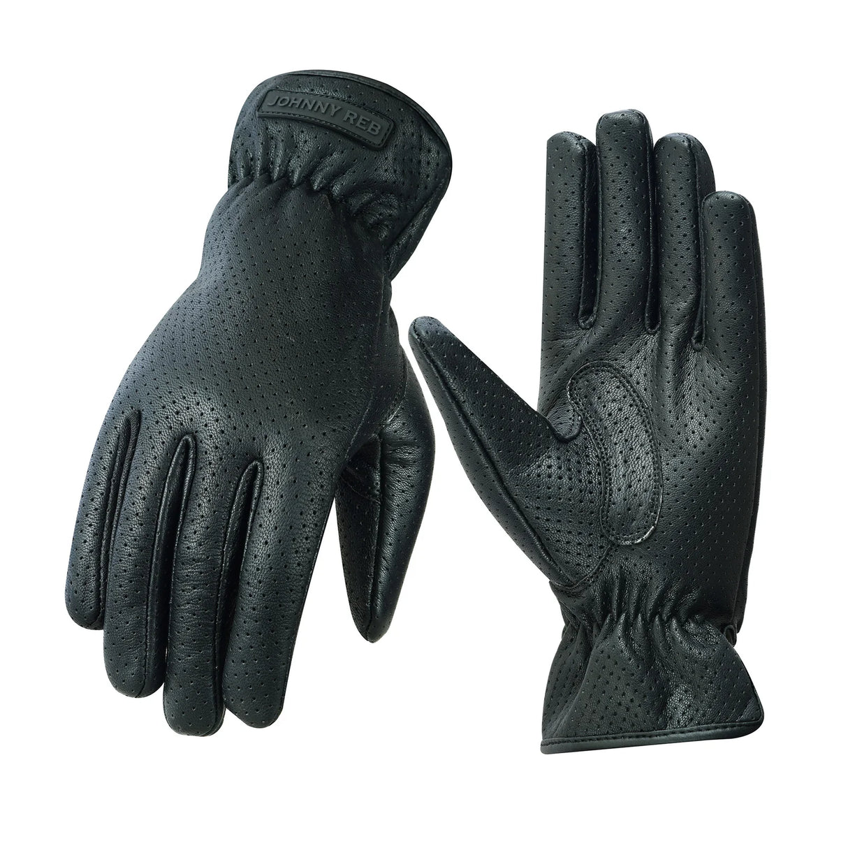 Johnny Reb Epping Leather Perforated Gloves - Black
