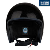 Johnny Reb Burke Open Face Helmet - Black Glitter/Black Lining